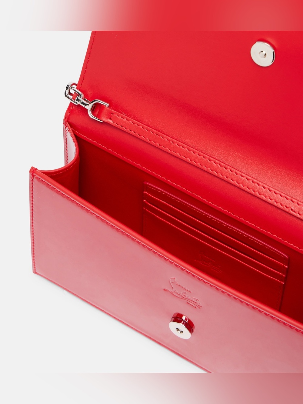 Christian Louboutin - Women's Red Loubi54 Patent Leather Clutch - Picture 2 of 3
